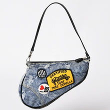 Load image into Gallery viewer, 極美品 Christian Dior クリスチャンディオール ミスディオレラデニムプリントサドルバッグ トロンプルイユ レザー キャンバス ガリアーノ期 中古 4a001997