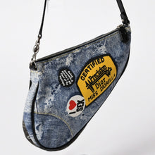 Load image into Gallery viewer, 極美品 Christian Dior クリスチャンディオール ミスディオレラデニムプリントサドルバッグ トロンプルイユ レザー キャンバス ガリアーノ期 中古 4a001997
