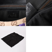 Load image into Gallery viewer, 極美品 GUCCI グッチ ホースビットGGキャンバスセミショルダーバッグ パープル ブラック キャンバス地 サテン ブラックレザー トムフォード期 129699 002058 中古 4a001998