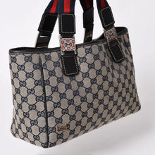 画像をギャラリービューアに読み込む, 極美品 GUCCI グッチ トートバッグ 145810 シェリーライン GGキャンバス レザー シルバー金具 ブラウン 中古 4a002056