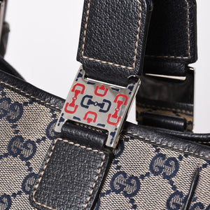 Very Good Condition GUCCI Gucci Tote Bag 145810 Sherry Line GG Canvas Leather Silver Hardware Brown Used 4a002056