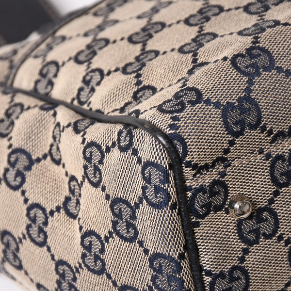 Very Good Condition GUCCI Gucci Tote Bag 145810 Sherry Line GG Canvas Leather Silver Hardware Brown Used 4a002056
