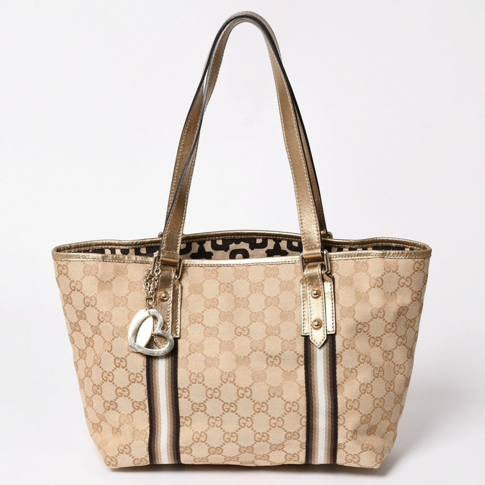 Very good condition GUCCI Tote Bag Gold Brown Gold hardware Used 137396 4a002057