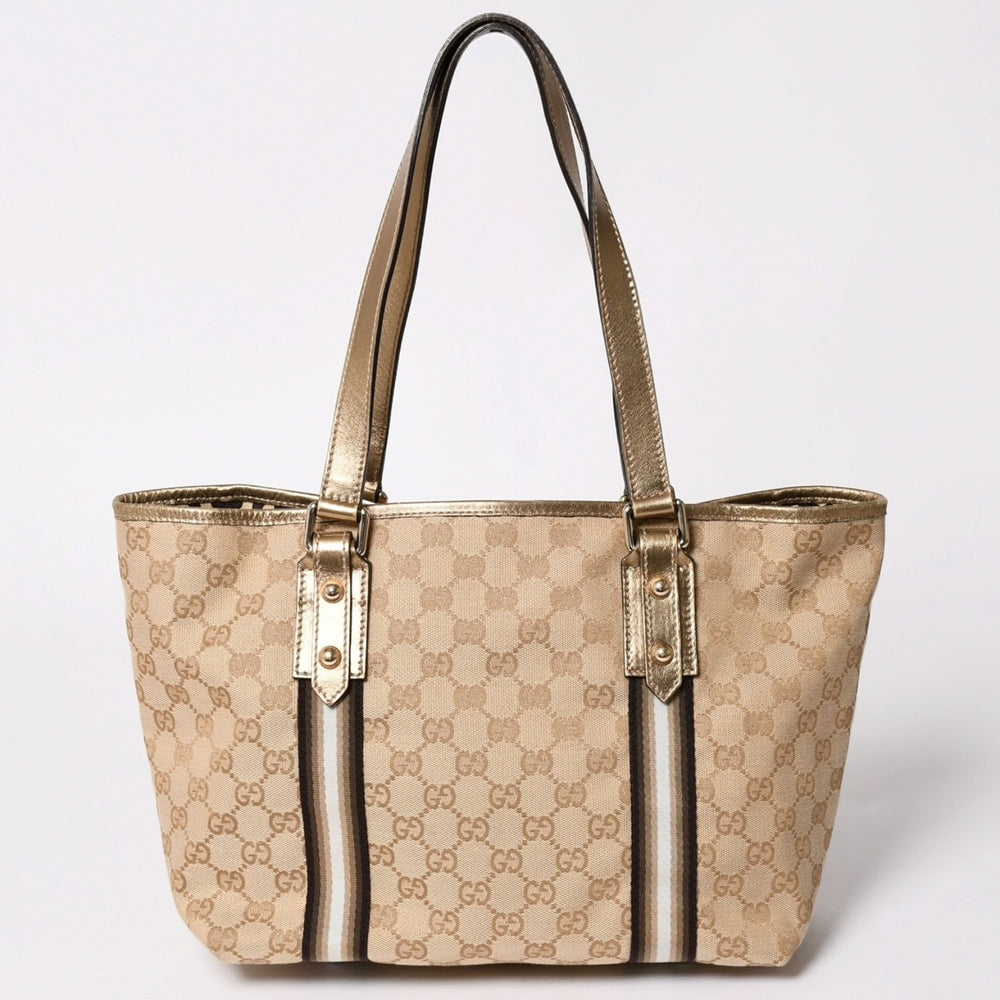 Very good condition GUCCI Tote Bag Gold Brown Gold hardware Used 137396 4a002057