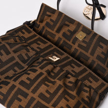Load image into Gallery viewer, 極美品 FENDI フェンディ ハンドバッグ 8BK070 ズッカ柄 ブラウン レザー キャンバス ブラウン ゴールド金具 中古 4a002004