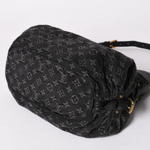 画像をギャラリービューアに読み込む, 極美品 LOUIS VUITTON ルイヴィトン ショルダーバッグ スライトリー モノグラム デニム M95835 ブラック ゴールド金具 中古 4a002460