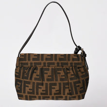 Load image into Gallery viewer, 極美品 FENDI フェンディ ハンドバッグ 8BK070 ズッカ柄 ブラウン レザー キャンバス ブラウン ゴールド金具 中古 4a002004