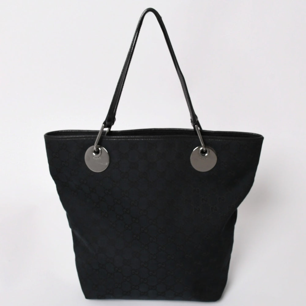 極美品 GUCCI グッチ エクリプス GGキャンバストートバッグ エクリプスライン ブラック レザー キャンバス地 120836 002058 中古 4a002064
