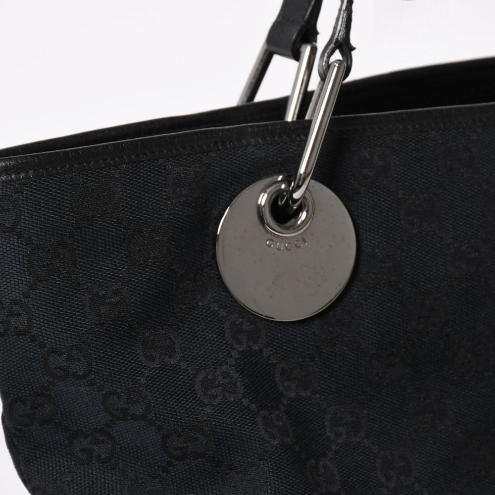 極美品 GUCCI グッチ エクリプス GGキャンバストートバッグ エクリプスライン ブラック レザー キャンバス地 120836 002058 中古 4a002064