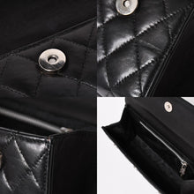 Load image into Gallery viewer, CHROME HEARTS クロムハーツ ディナーバッグ クラッチバッグ ラージクロス マトラッセ ラムスキン ブラック 美品 中古 4a002005