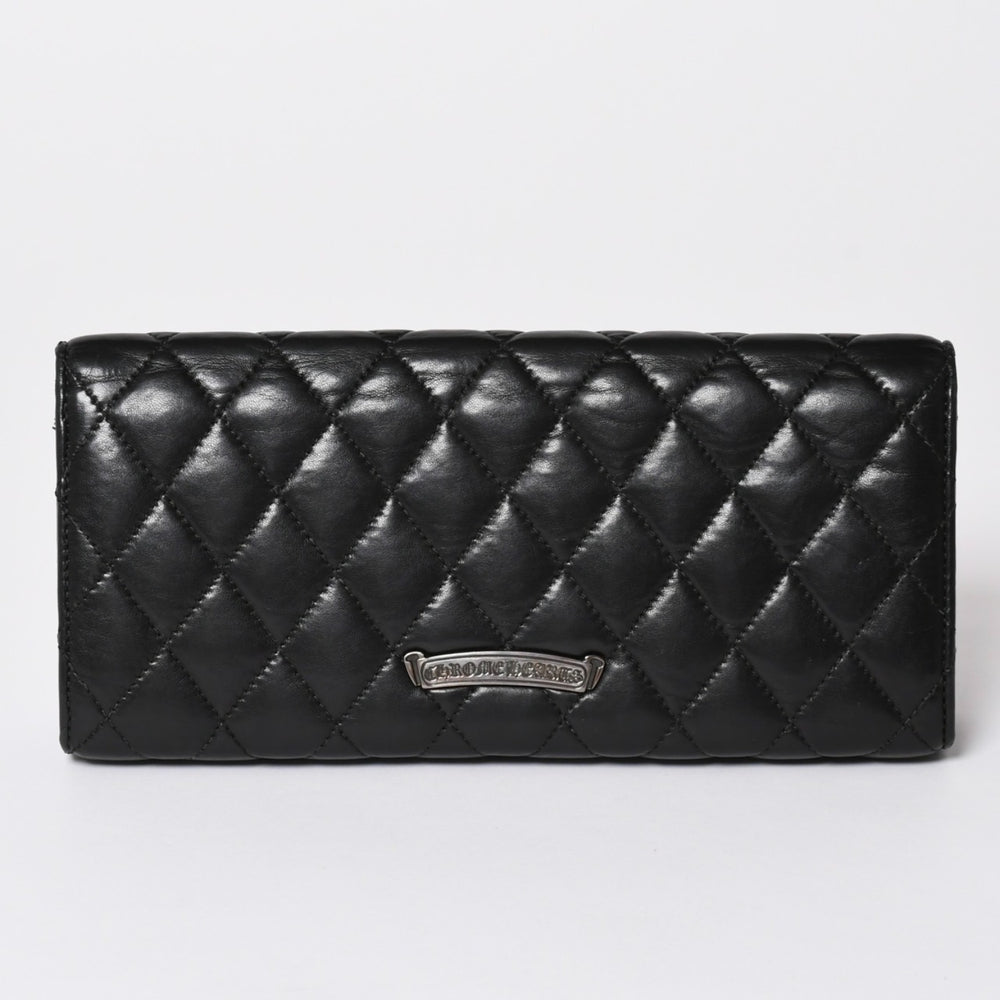 CHROME HEARTS Dinner Bag Clutch Bag Large Cross Matelasse Lambskin Black Good Condition Used 4a002005