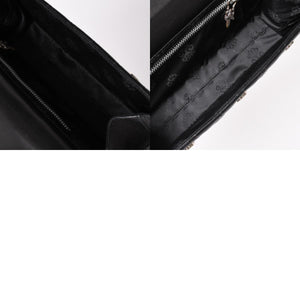 CHROME HEARTS クロムハーツ ディナーバッグ クラッチバッグ ラージクロス マトラッセ ラムスキン ブラック 美品 中古 4a002005