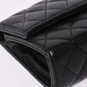 CHROME HEARTS クロムハーツ ディナーバッグ クラッチバッグ ラージクロス マトラッセ ラムスキン ブラック 美品 中古 4a002005