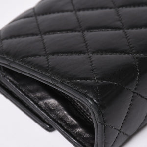 CHROME HEARTS クロムハーツ ディナーバッグ クラッチバッグ ラージクロス マトラッセ ラムスキン ブラック 美品 中古 4a002005