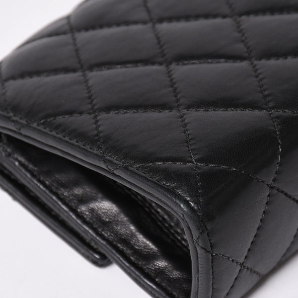 CHROME HEARTS クロムハーツ ディナーバッグ クラッチバッグ ラージクロス マトラッセ ラムスキン ブラック 美品 中古 4a002005