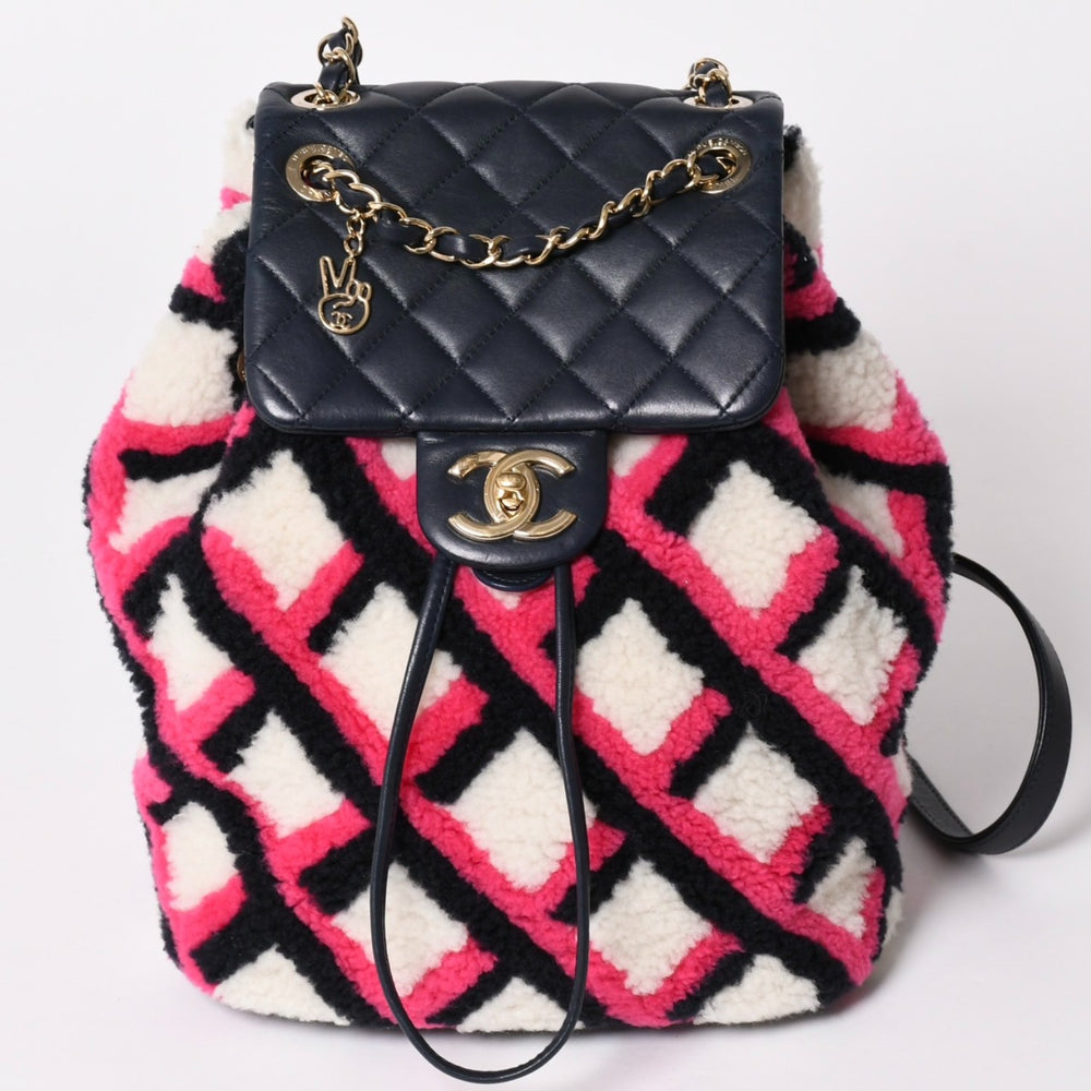 極美品 CHANEL シャネル URBAN SPIRIT MEDIUM アーバンスピリット ミディアム バックパック A91121 23番台 ココマーク シアリング 中古 4a001454