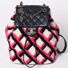 極美品 CHANEL シャネル URBAN SPIRIT MEDIUM アーバンスピリット ミディアム バックパック A91121 23番台 ココマーク シアリング 中古 4a001454