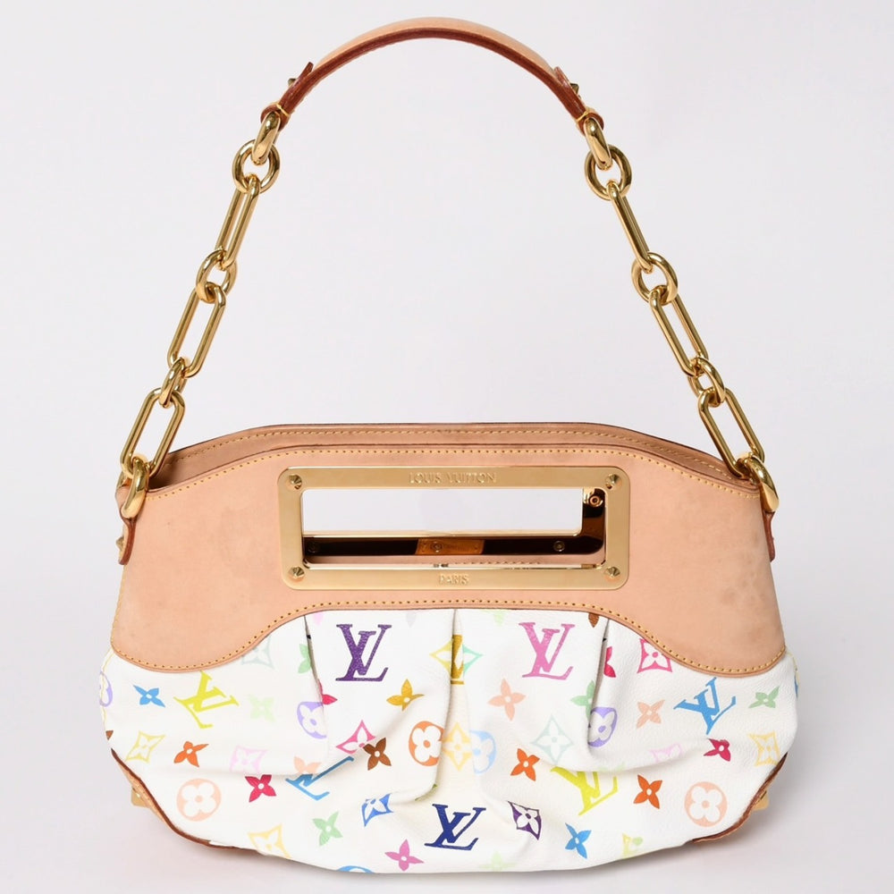 Very Good Condition LOUIS VUITTON Monogram Multicolor Judy PM Takashi Murakami Handbag M40257 White Used 4a001983