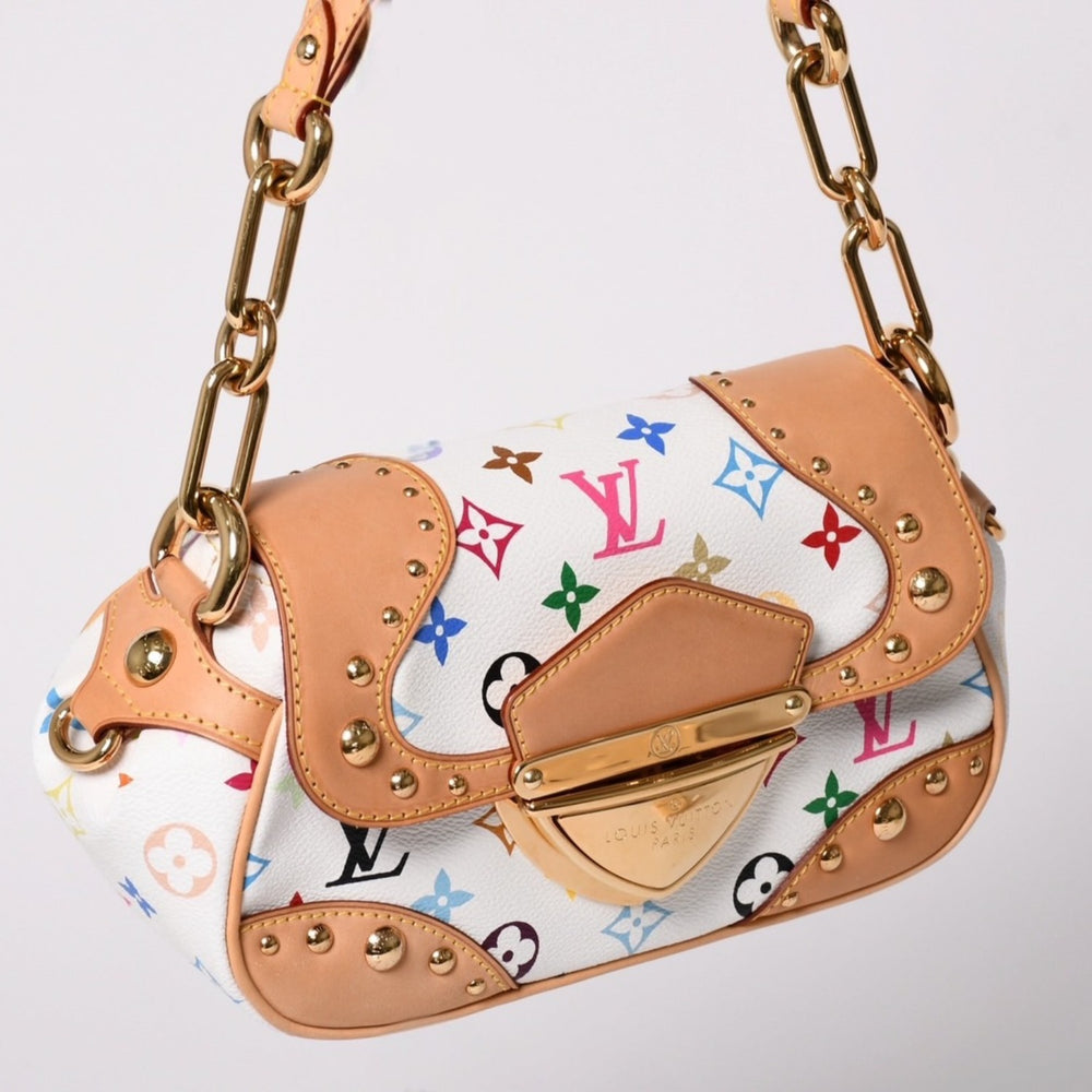 極美品 LOUIS VUITTON ルイヴィトン マリリンPM ワンショルダーバッグ M40127 モノグラム マルチカラー 村上隆 中古 4a002016