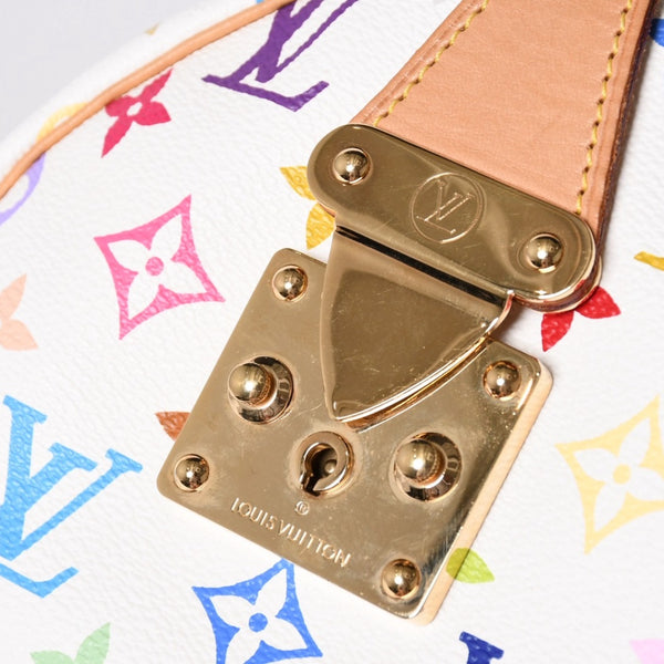LOUIS VUITTON ルイヴィトン スピーディ30 ハンドバッグ M92643 モノグラム マルチカラー 村上隆 ホワイト 美品 中古 4a002017