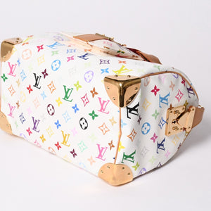 LOUIS VUITTON ルイヴィトン スピーディ30 ハンドバッグ M92643 モノグラム マルチカラー 村上隆 ホワイト 美品 中古 4a002017