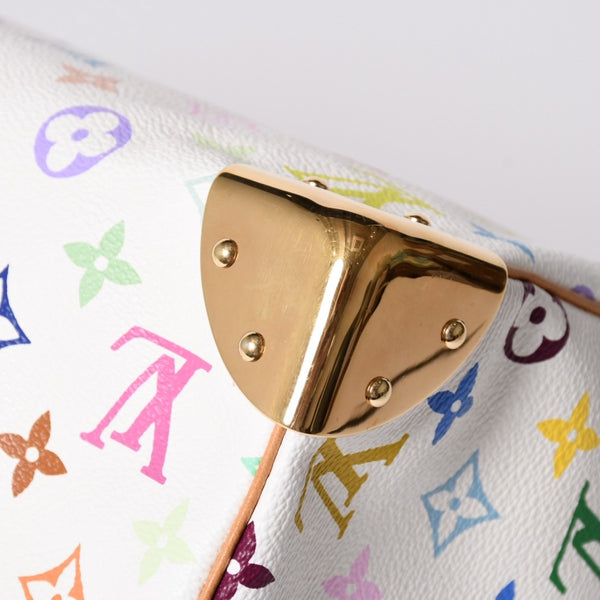 LOUIS VUITTON ルイヴィトン スピーディ30 ハンドバッグ M92643 モノグラム マルチカラー 村上隆 ホワイト 美品 中古 4a002017