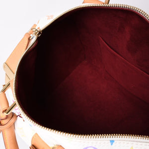LOUIS VUITTON ルイヴィトン スピーディ30 ハンドバッグ M92643 モノグラム マルチカラー 村上隆 ホワイト 美品 中古 4a002017