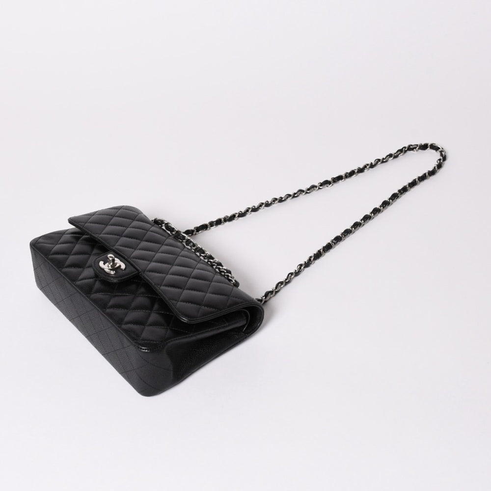 Very good condition CHANEL Matelasse 25 W flap W chain shoulder bag 26th series caviar skin silver metal fittings used 4a002029