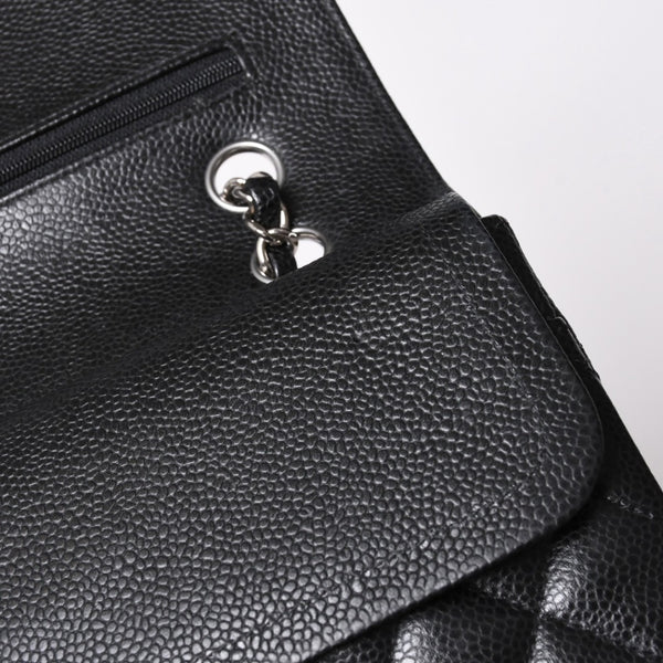 Very good condition CHANEL Matelasse 25 W flap W chain shoulder bag 26th series caviar skin silver metal fittings used 4a002029