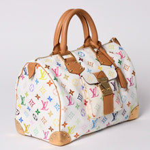 Load image into Gallery viewer, LOUIS VUITTON ルイヴィトン スピーディ30 ハンドバッグ M92643 モノグラム マルチカラー 村上隆 ホワイト 美品 中古 4a002017