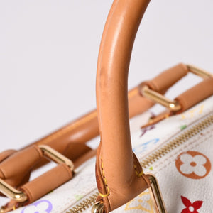 LOUIS VUITTON ルイヴィトン スピーディ30 ハンドバッグ M92643 モノグラム マルチカラー 村上隆 ホワイト 美品 中古 4a002017