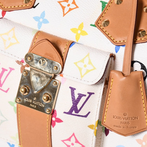 LOUIS VUITTON ルイヴィトン スピーディ30 ハンドバッグ M92643 モノグラム マルチカラー 村上隆 ホワイト 美品 中古 4a002017
