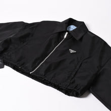 Load image into Gallery viewer, 極美品 PRADA プラダ クロップド ナイロンジップアップジャケット 292101 サイズ42 トライアングルロゴ ブラック 中古 4a001042
