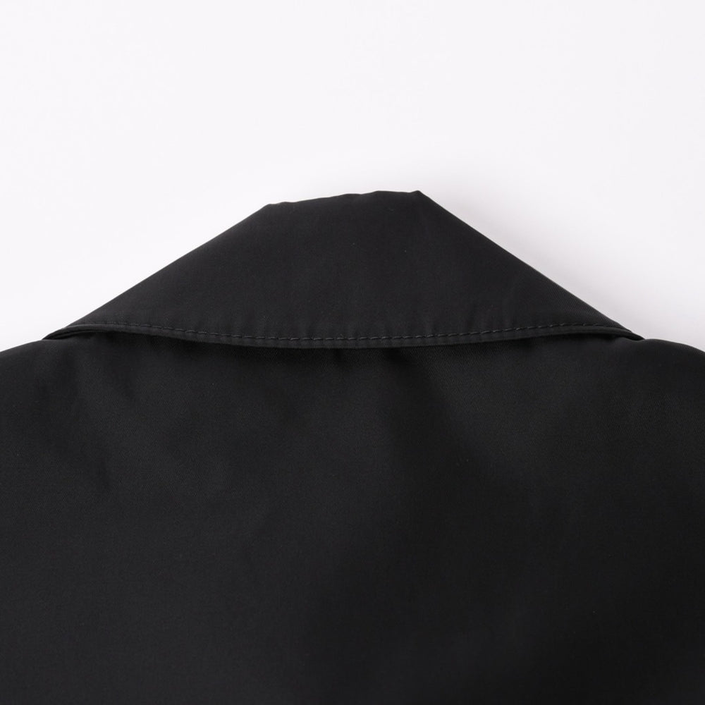 Very Good Condition PRADA Cropped Nylon Zip Up Jacket 292101 Size 42 Triangle Logo Black Used 4a001042