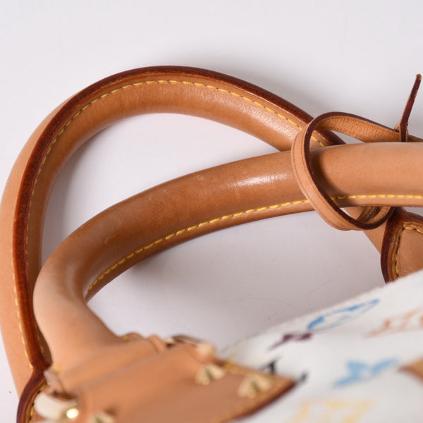 LOUIS VUITTON ルイヴィトン スピーディ30 ハンドバッグ M92643 モノグラム マルチカラー 村上隆 ホワイト 美品 中古 4a002017