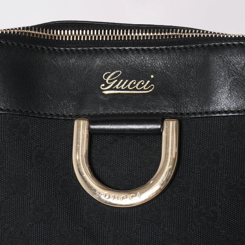 Very Good Condition GUCCI GG Canvas Tote Bag Shoulder Bag Large Tote Leather Black 189831 Used 4a002075