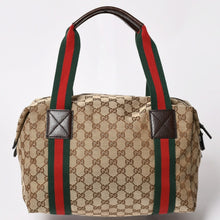 画像をギャラリービューアに読み込む, 極美品 GUCCI グッチ GGキャンバスシェリーラインボストンバッグ トートバッグ 235135 497717 レザー ブラウン 中古 4a002060