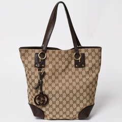極美品 GUCCI グッチ ベージュ ブラウン ゴールド金具 GGキャンバス レザー 247237 トートバッグ ショルダーバッグ 中古 4a002069