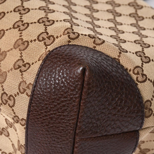 極美品 GUCCI グッチ ベージュ ブラウン ゴールド金具 GGキャンバス レザー 247237 トートバッグ ショルダーバッグ 中古 4a002069