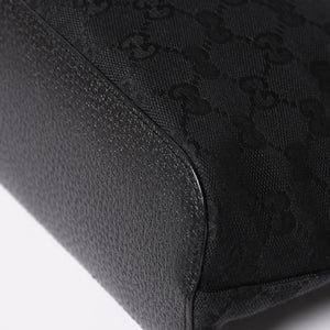 極美品 GUCCI グッチ ワンショルダーバッグ GGキャンバス 115002 ブラック シルバー金具 中古 4a002020