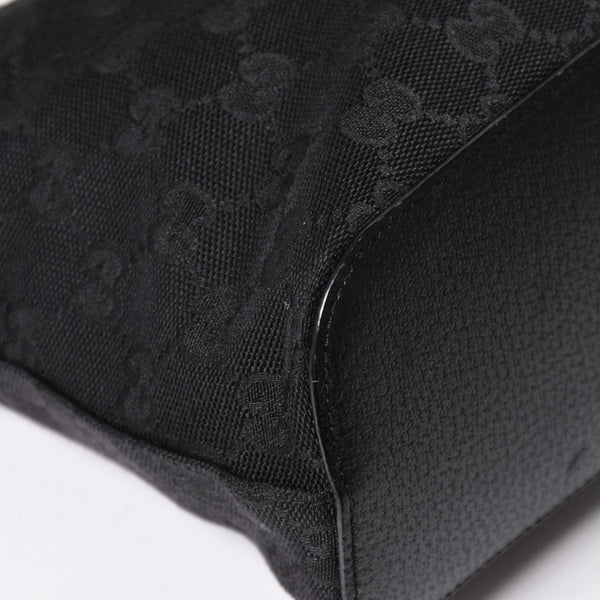 極美品 GUCCI グッチ ワンショルダーバッグ GGキャンバス 115002 ブラック シルバー金具 中古 4a002020