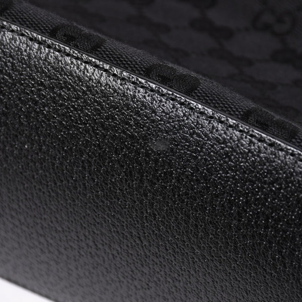 極美品 GUCCI グッチ ワンショルダーバッグ GGキャンバス 115002 ブラック シルバー金具 中古 4a002020
