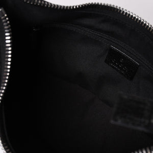 極美品 GUCCI グッチ ワンショルダーバッグ GGキャンバス 115002 ブラック シルバー金具 中古 4a002020