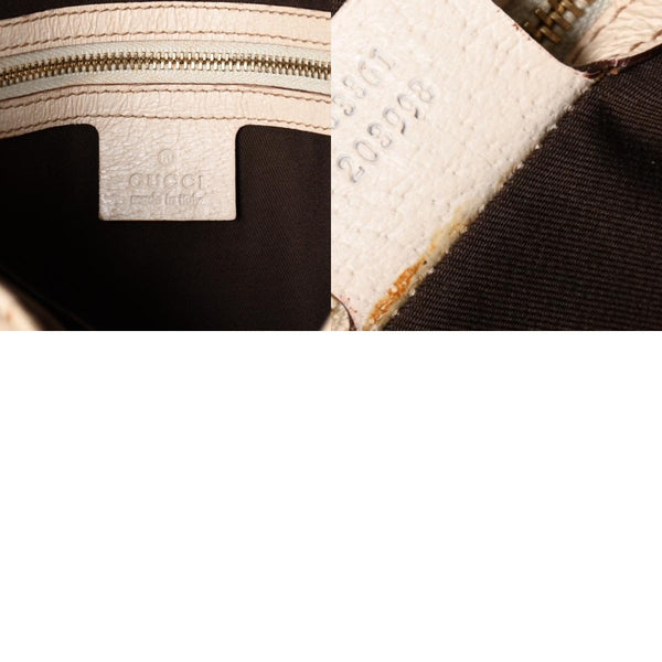 極美品 GUCCI グッチ GGキャンバス トートバッグ ショルダーバッグ バケツ型 レザー アイボリー ベージュ 153361 中古 4a002913