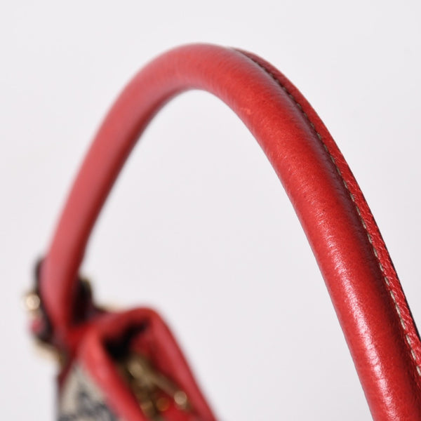 極美品 GUCCI グッチ GGキャンバス ワンショルダーバッグ ゴールド金具 レッド ベージュ ネイビー 130738 中古 4a002934
