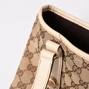 極美品 GUCCI グッチ GGキャンバス ワンショルダーバッグ ゴールド金具 レッド ベージュ ネイビー 130738 中古 4a002934