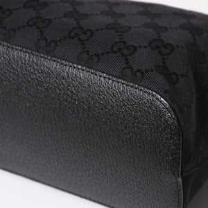 極美品 GUCCI グッチ ワンショルダーバッグ GGキャンバス 115002 ブラック シルバー金具 中古 4a002020