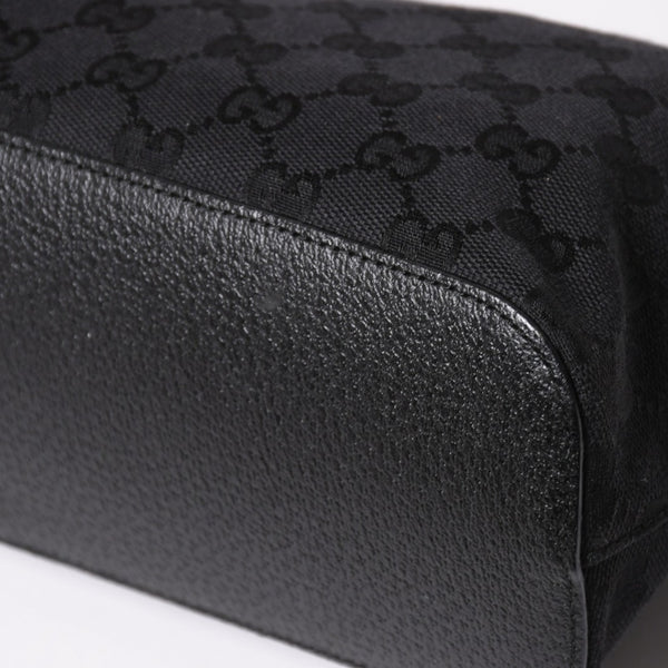 極美品 GUCCI グッチ ワンショルダーバッグ GGキャンバス 115002 ブラック シルバー金具 中古 4a002020