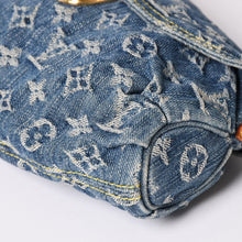画像をギャラリービューアに読み込む, 極美品 LOUIS VUITTON ルイヴィトン ミニプリーティ ワンショルダーバッグ M95050 モノグラム デニム インディゴブルー 中古 4a002022