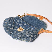 画像をギャラリービューアに読み込む, 極美品 LOUIS VUITTON ルイヴィトン ミニプリーティ ワンショルダーバッグ M95050 モノグラム デニム インディゴブルー 中古 4a002022